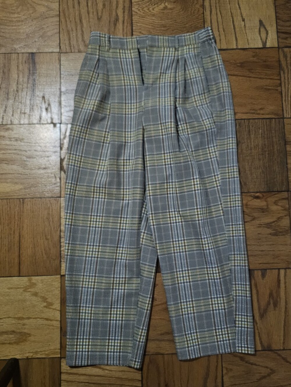 Urban Outfitters Yellow, Black and White Plaid Trousers - Size large